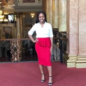 Red skirt with Ruffles